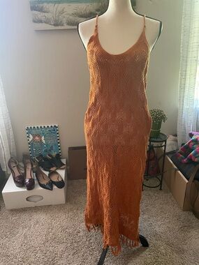 Crescent Knitted Pool Cover Up/ Dress in SZ L NWT